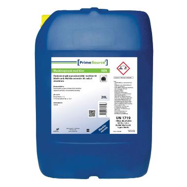 Maskinopvask Flydende Prime Source Ren – 24,2 kg, med klor, til blødt vand og belægninger