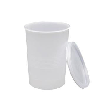 Bæger 400 ml Ø75x100 mm med Klemlåg PP Hvid,100 stk/krt