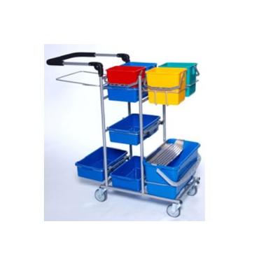 Rengøringsvogn Ergo Lille drypsystem med 4 stk 6 ltr Spande med Alu-dryprist,stk