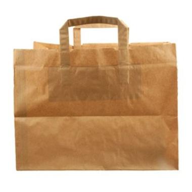 Bærepose 21 ltr 320x220x260mm 80 gr med Hank Papir Brun,175 stk/krt