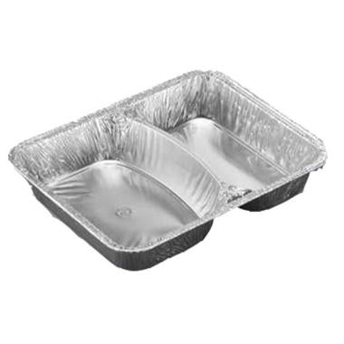 Alubakke 2-rum 495/645 ml 227x178x39 mm,100 stk/pk