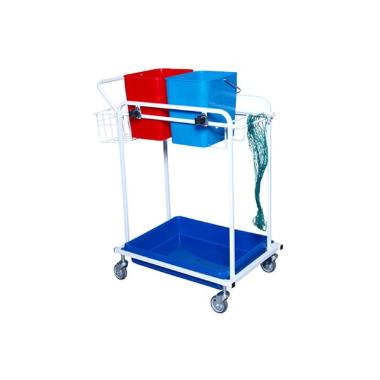 Rengøringsvogn 2 spande 13 ltr med Bakke/Net/Kurv,stk