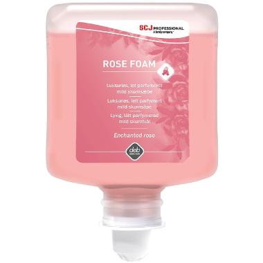 Skumsæbe Rose FOAM Blomstermærket m parfume t Cleanse Light dispenser 1 ltr rød,6 fl x 1 Ltr/krt