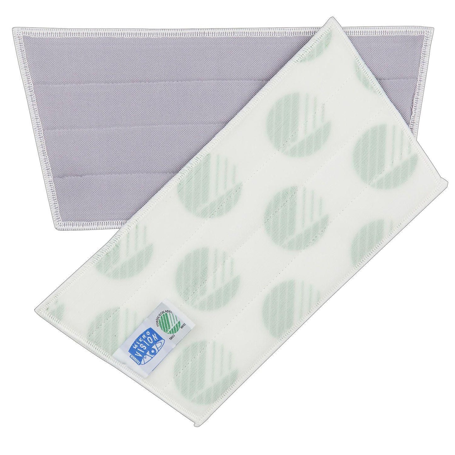 Moppe Velcro Mikro Vision Glasmop 30cm Microfiber Svanemærket Grå Tør til glas,1 stk