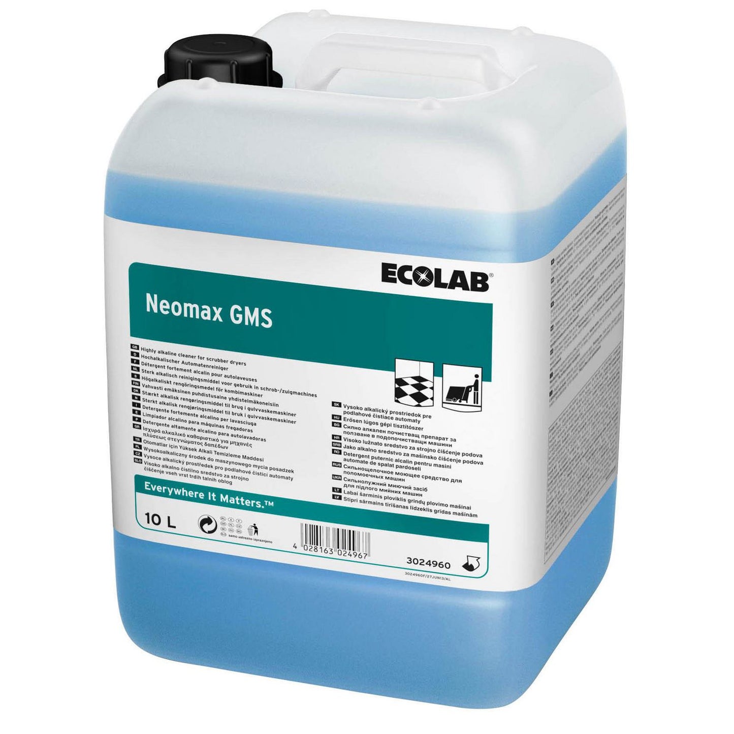 Grundrengøring Gulv Neomax GMS 10ltr uden Parfume Anlæg/Maskine,10 Ltr/dnk