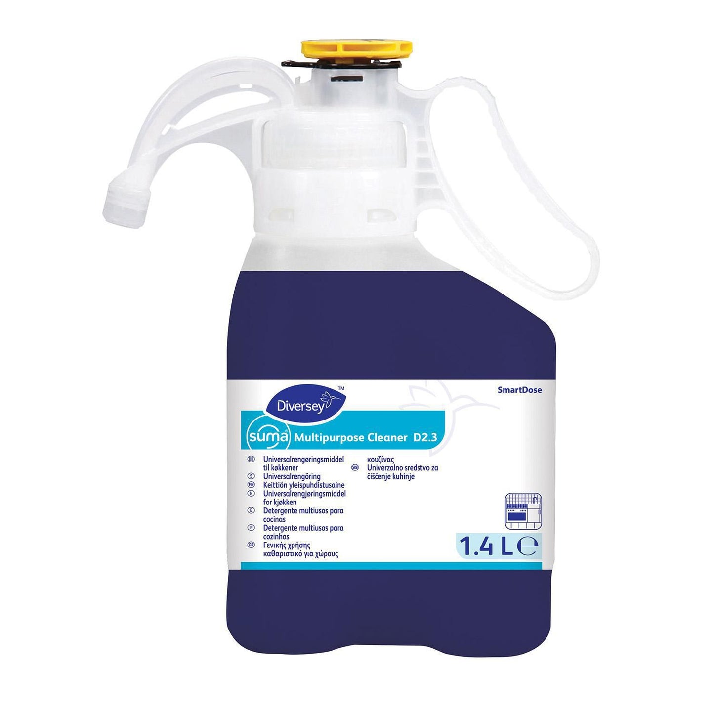 Universalrengøring Suma Multipurpose Cleaner D2.3 1.4ltr SmartDose til køkkener,2 dnk x 1.4 ltr/krt