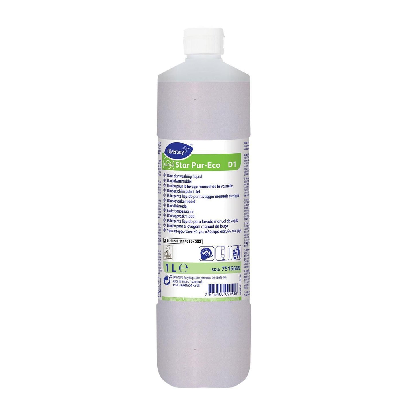 Håndopvask Suma Star Pur-Eco D1 Ecolabel uden Farve/Parfume 1 ltr,1 Ltr/fl