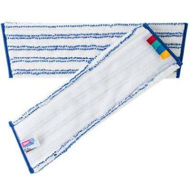Moppe Velcro Universal Mop Pro 40cm Microfiber Økotex Hvid/Blå Tør/Våd,5 stk/pk