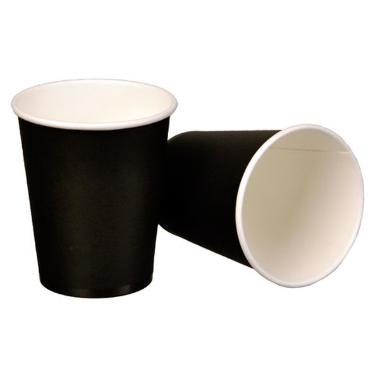 Kaffebæger Pap Ø80xH90mm 25cl 8oz Single Wall Sort,50 stk/ps