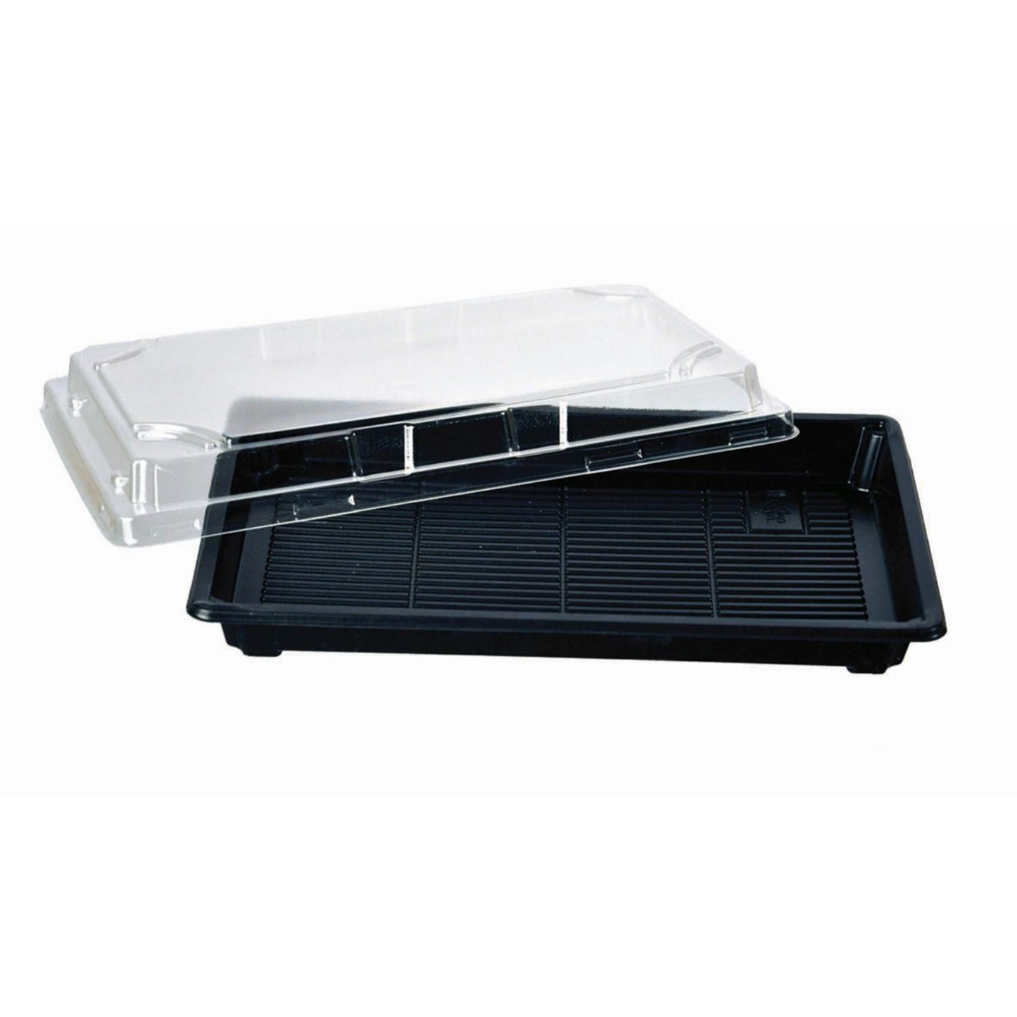 Sushibakke 600 ml 240x150x40 mm PS Sort/Klart låg,4 ps x 100 stk/krt