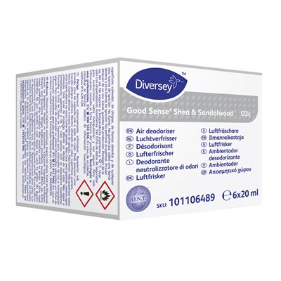 Luftfrisker Aerosol Good Sense Shea & Sandalwood O1c 20ml med Parfume til disp,12 fl x 20 ml/krt