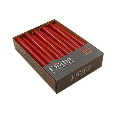 Antiklys Ø22x245 mm Brændetid 7.5 timer Rubinrød,30 stk/pk