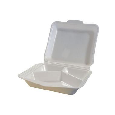 Skumbakke 3-rum 210x245x72 mm Hængslet låg XPS Hvid,100 stk/pk