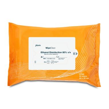Desinfektion Serviet PLUM Ethanol Disinfection wipe Large 40x30 cm Orange,20 stk/pk