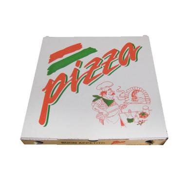 Pizzaæske 30x30x3 cm hvid med tryk Pizza Buon Appetito,100 stk/krt