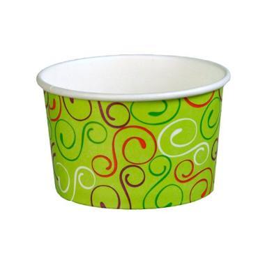 Isbæger 120/160 ml 4 oz Ø79x43 mm Pap Green twiddle,50 stk/ps