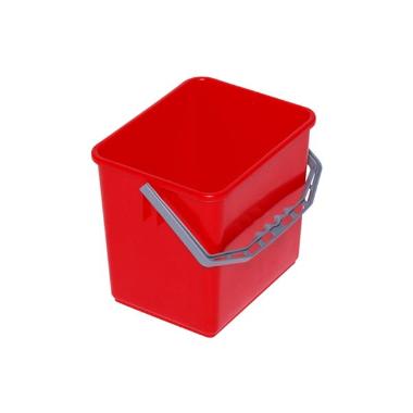 Spand 6 ltr Firkantet Rød,1 stk