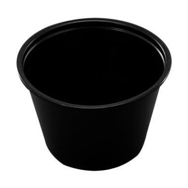 Dressingbæger 110 ml/4 oz Ø74x45 mm PP Sort,250 stk/ps