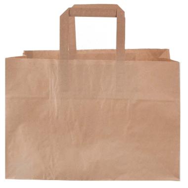 Bærepose 17 ltr 350x170x245 mm FSC 80 gr m/Hank Blomsterbærepose Papir Brun,200 stk/krt