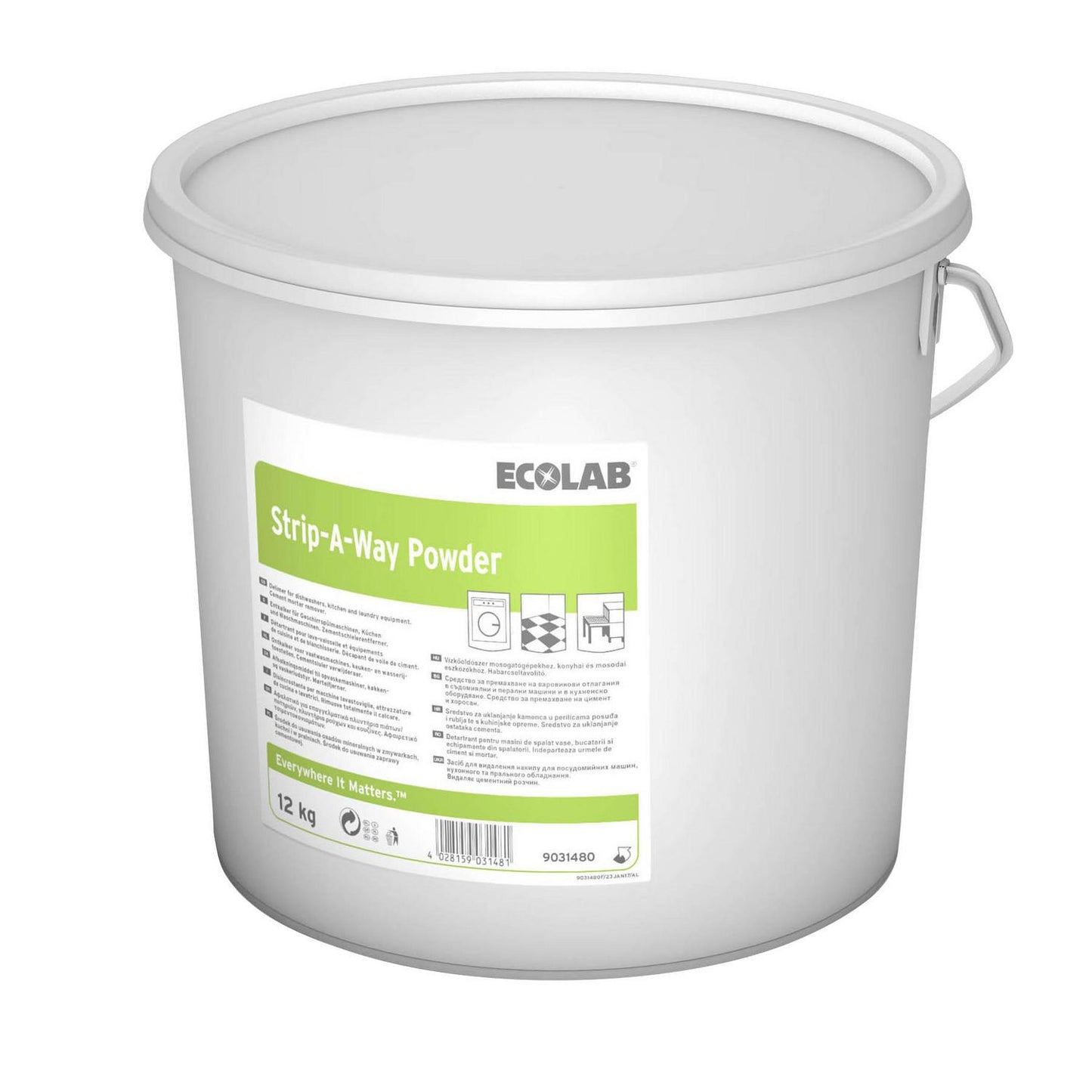 Afkalker Pulver Strip-A-Way Powder t/Industrielle opvask-/vaskemaskiner 12 kg,12 kg/sp