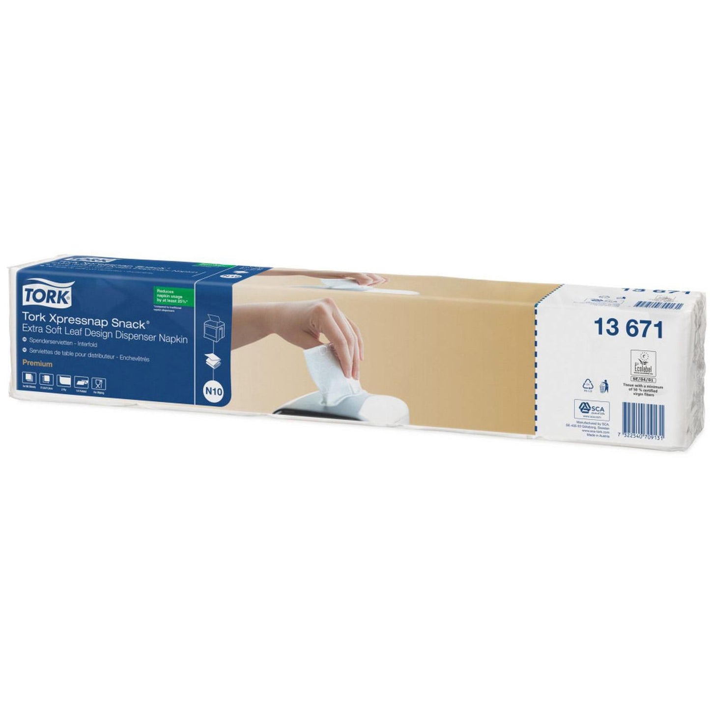 Serviet Tork N10 216x216mm 2-lag Hvid,8 pk x 500 stk/krt