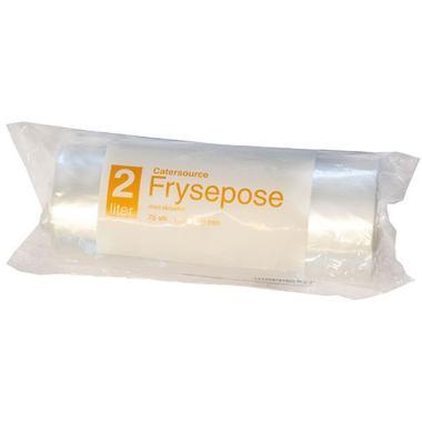 Frysepose Catersource 2 ltr 150x350 mm med Skrivefelt LDPE,75 Stk/rl