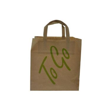 Bærepose Catersource 12 ltr 250x200x260mm 80 gr m/Hank Papir Brun To Go,100 stk/krt