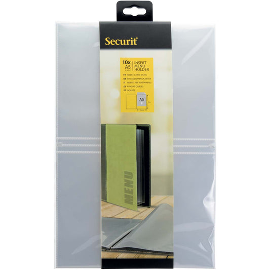 Menu Indsætsningsark A5 Transparent,10 stk/pk