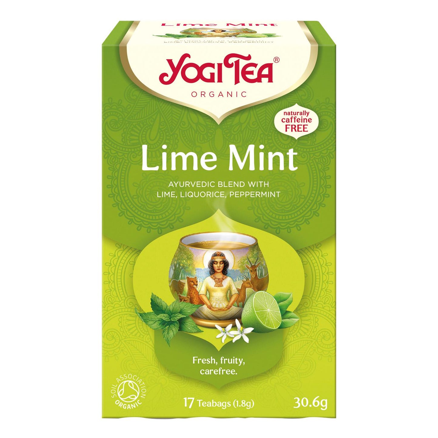 Te Sort Yogi Tea Lime Mint 17 breve Lime/Mynte/Lakrids Økologisk (DK-ØKO-100),6 bk x 17 stk/krt