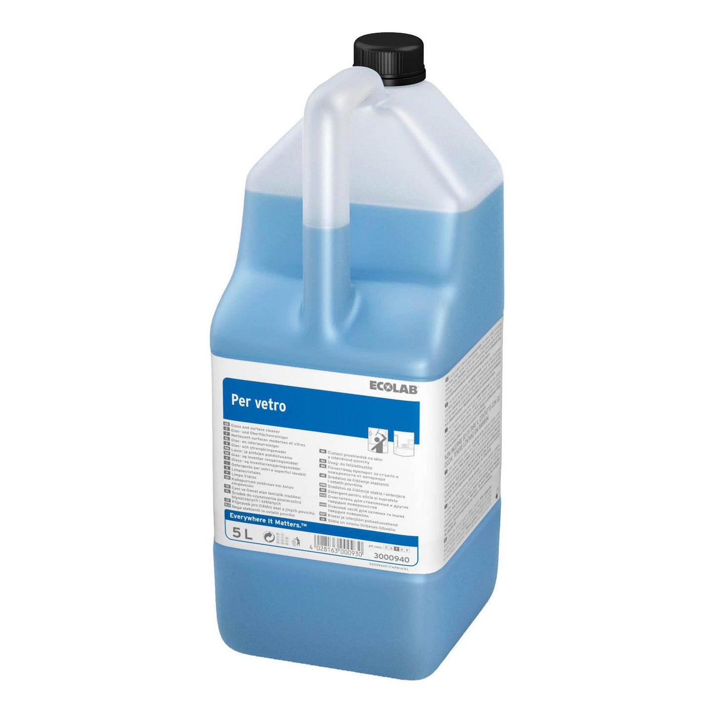 Glasrens/Universalrengøring Per Vetro med Parfume 5 ltr Blå,2 dnk x 5 ltr/krt