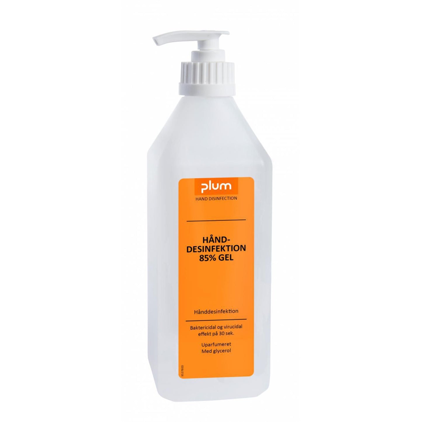 Hånddesinfektion Gel Plum 85% ethanol 600ml med Glycerol uden Parfume Pumpe,600 ml/fl