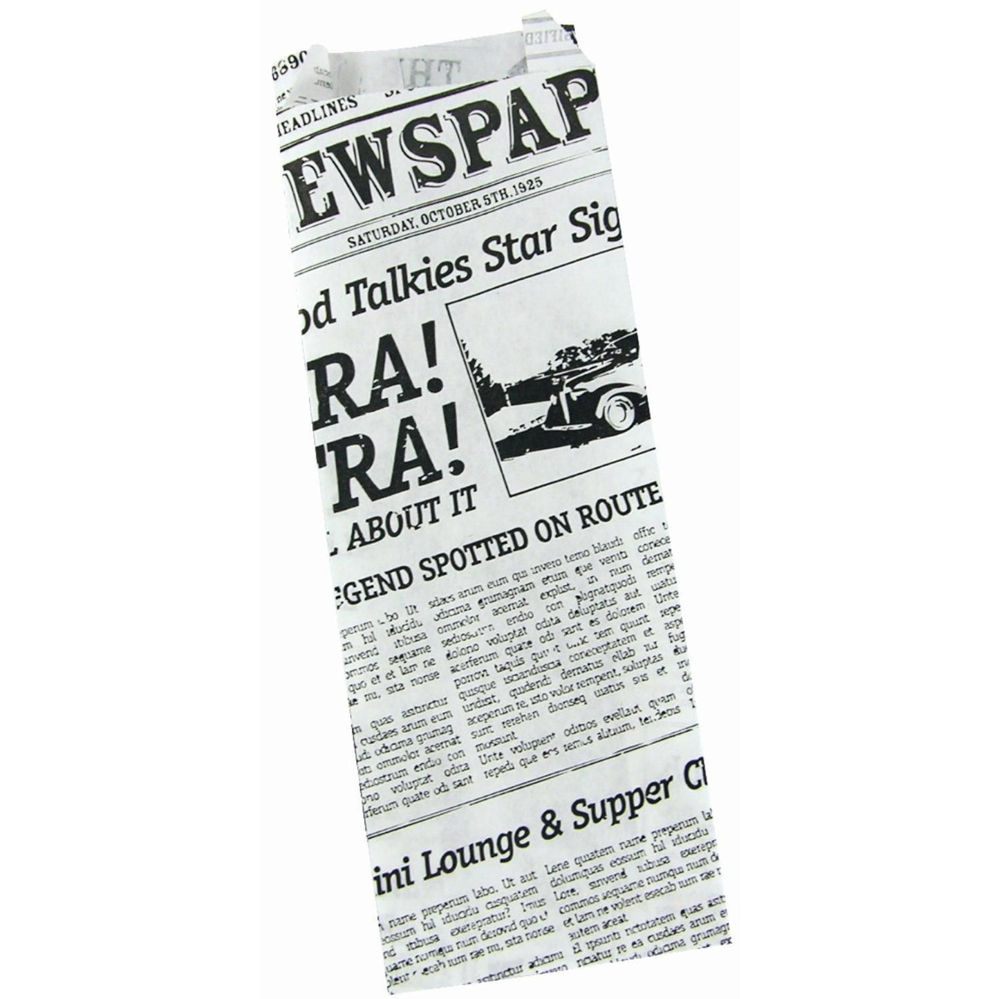 Fransk Hotdog pose Old News 70/30x185 mm med Fals,1000 stk/krt