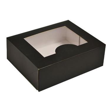 Æske 145x125x50 mm med Rude PE Mat sort,200 stk/krt