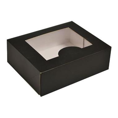 Æske 145x125x50 mm med Rude PE Mat sort,200 stk/krt