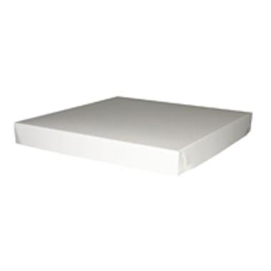 Kageæske fold selv låg til høj bund/lav top-model L350xB350xH40mm pap hvid,100 stk/krt