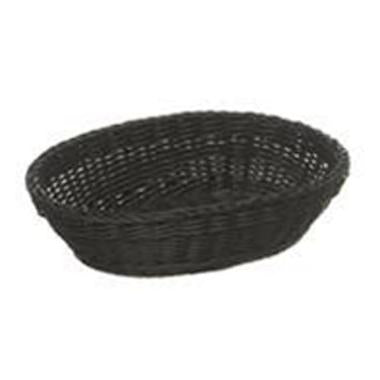 Brødkurv 25x19x6.5 cm Oval Kraftig flet PP Sort,stk
