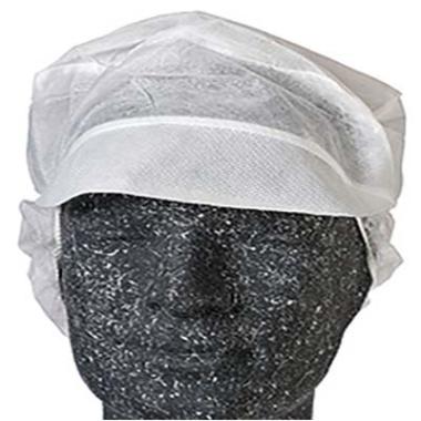 Hygiejnehat Snood cap str L med Skygge/Hårpose Hvid,100 stk/pk