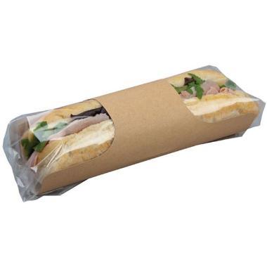 Wrap 210x251.5 mm Karton med BOPP Brun til Baguette,500 stk/krt
