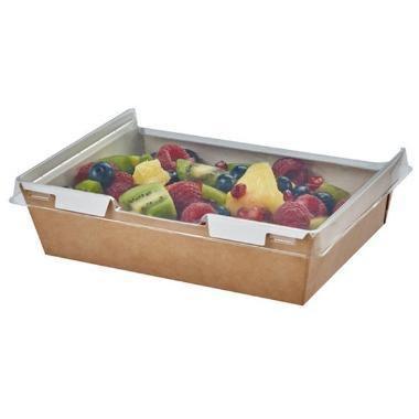 Bakke Combione 1280 ml 190/170x147/127x52 mm Hængslet låg Karton/RPET Brun/Hvid,200 stk/krt