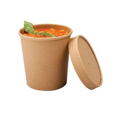 Papbæger Soup-To-Go 450 ml Ø97/75x100 mm Brun,500 stk/krt