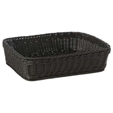 Brødkurv 40x30x10 cm Rektangulær Kraftig flet PP Sort,stk