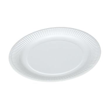 Paptallerken Catersource Ø23cm Bionedbrydelig Hvid Kraftig,100 stk/pk