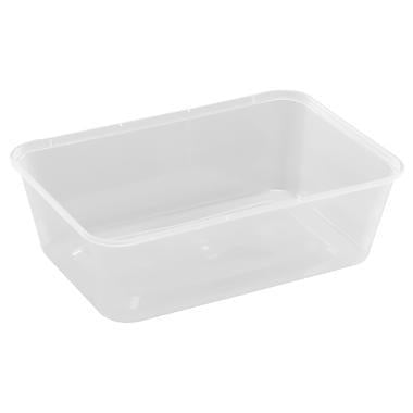 Bakke 750 ml 175x120x52 mm nudelbakke til microovn PP klar,50 stk/ps