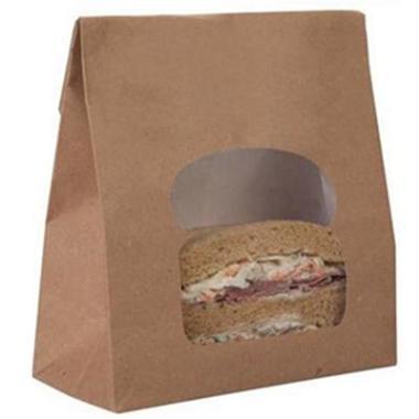 Klodsbundspose 155x72x220 mm 70gr+PP med OPP/Rude Brun,250 stk/krt