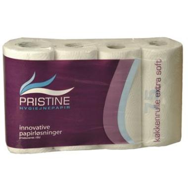 Køkkenrulle Pristine Extra Soft 2-lag Ø10.5cm L18mxB23cm Nyfiber Hvid,8 pk x 4 rl /krt