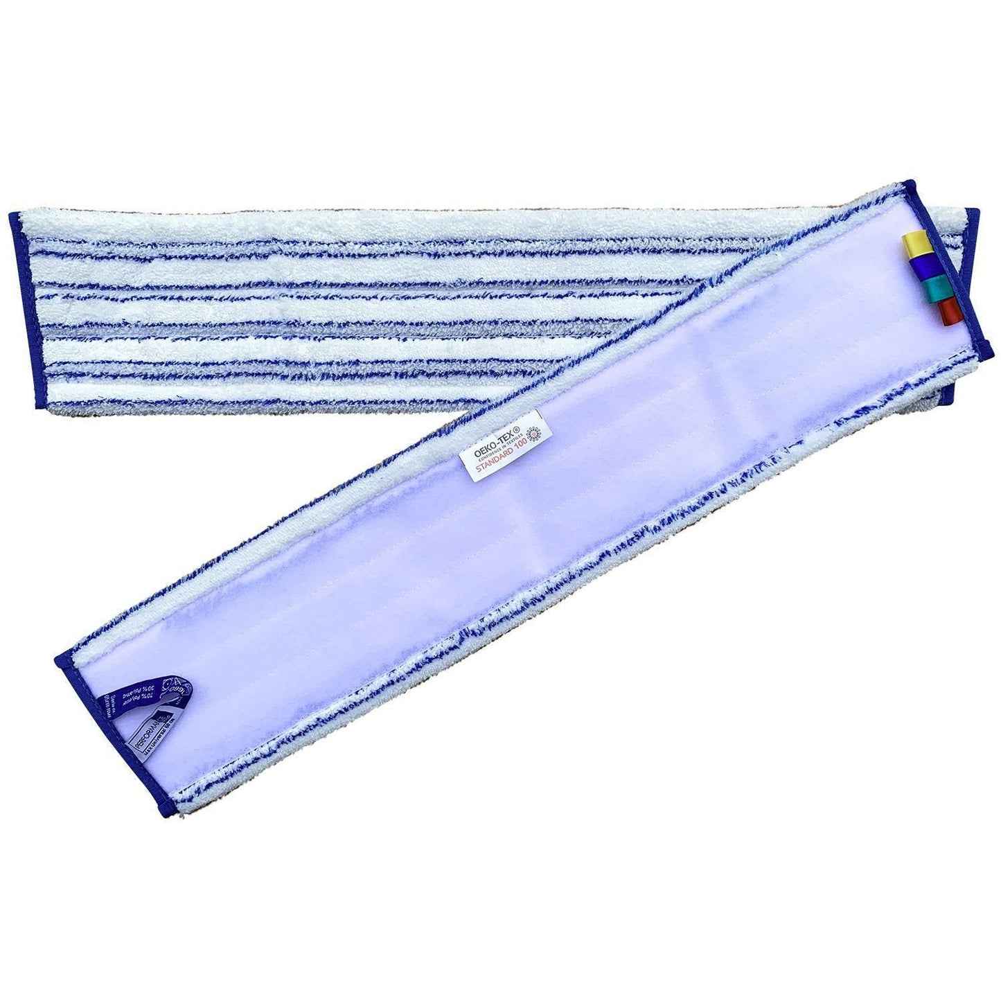 Moppe Velcro Universal Mop Pro 60cm Microfiber Öko-tex Hvid/Blå Tør/Våd,1 stk
