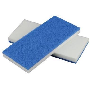 Svamp 115x250x20 mm Melamin Hvid/Blå skuresål,30 stk/krt