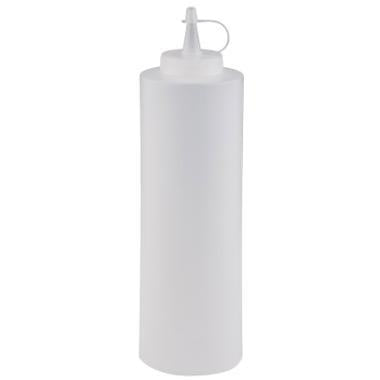 Plastflaske 700 ml Ø7x24 cm med Tud/Skruelåg Klar,stk