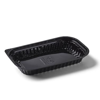 Sushibakke Vistopac 1-rum 400 ml 228x140x29 mm RPET Sort,4 pk x 125 stk/krt