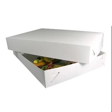 Smørrebrødsæske 510 gr 445x320x65 mm Kraftig Kvalitet Hvid,100 stk/krt